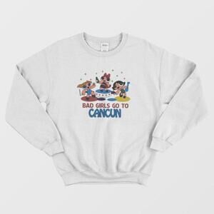 Bad Girl Go To Cancun Powerpuff Girl Cartoon Fan Funny Graphic Sweatshirt